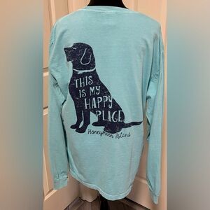 Comfort Colors Happy Place Dog Long Sleeve Tee size Large
